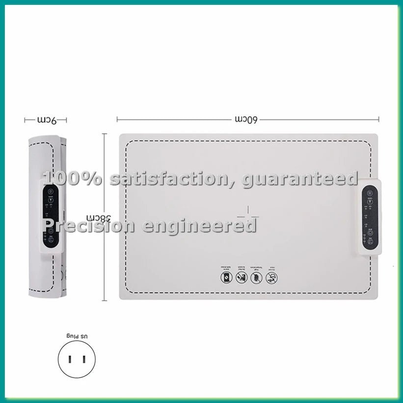 Electric Heating Pad for Food Warm Tray Electric Heating Pad for Food Dining Table Hot Dish Warm Chopping Board(US Plug)-A46I