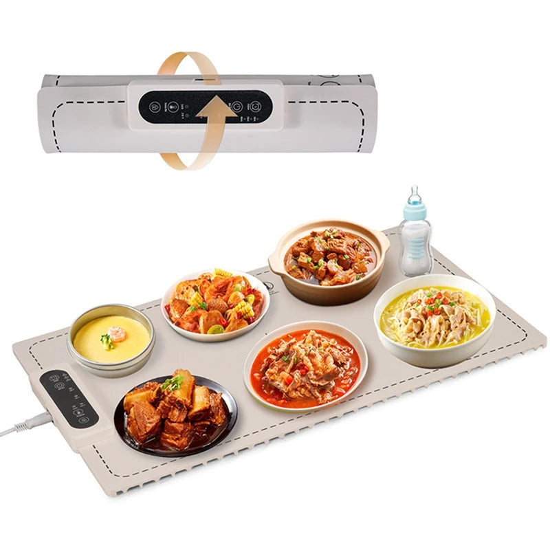 Electric Heating Pad for Food Warm Tray Electric Heating Pad for Food Dining Table Hot Dish Warm Chopping Board(US Plug)-A46I