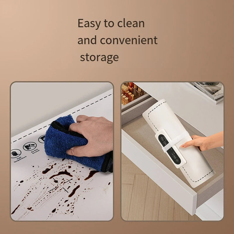 Electric Heating Pad for Food Warm Tray Electric Heating Pad for Food Dining Table Hot Dish Warm Chopping Board(US Plug)-A46I